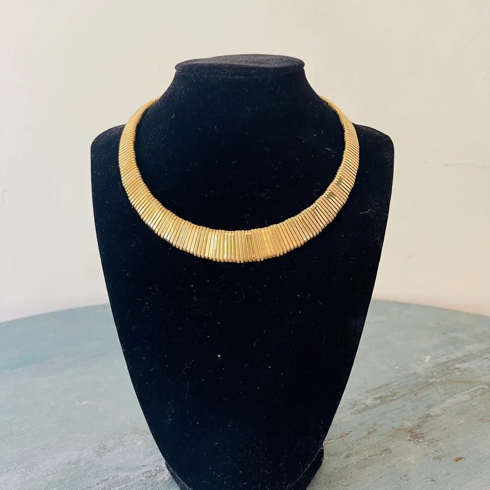 Vintage Gold Tubogas Collar Necklace